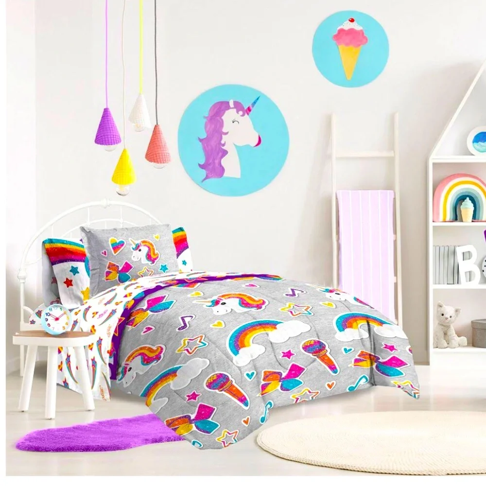Jojo Siwa Rainbow Sparkle Queen Comforter Set